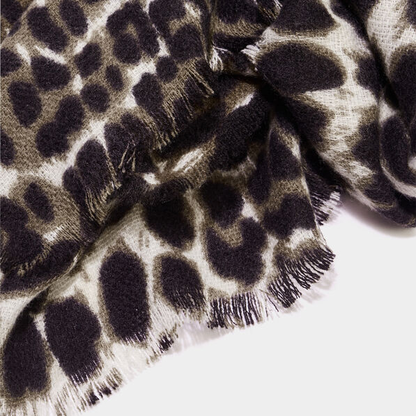 foulard motif panthere gris femme Foulard motif panthère gris femme