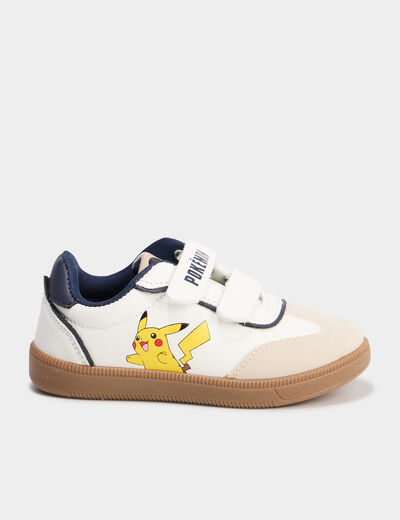 Tennis basses &agrave; scratchs Pok&eacute;mon Pikachu blanc gar&ccedil;on