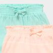 Lot 2 shorts tailles &eacute;lastiqu&eacute;es orange fluo b&eacute;b&eacute; fille