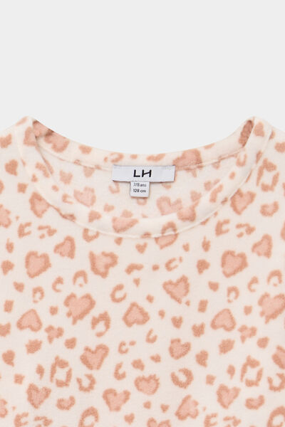 Ensemble pyjama 2 pi&egrave;ces micro polaire creme fille