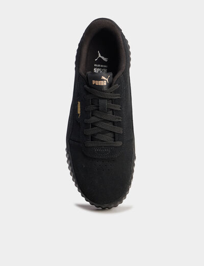 Tennis basses en cuir Puma noir femme