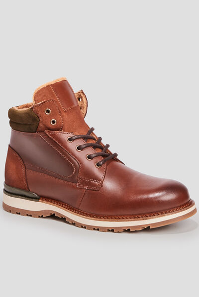 Bottines en cuir marron homme