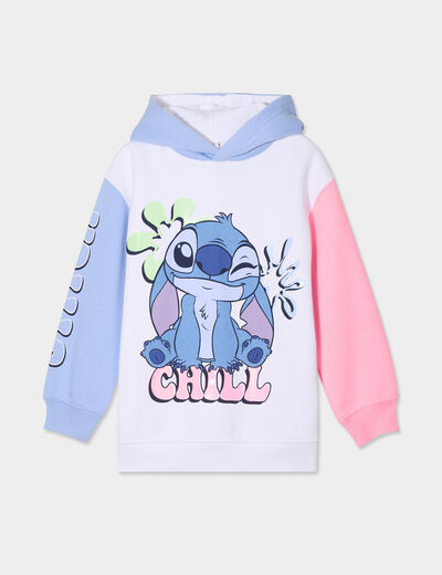 Sweat hoodie à capuche oversize Stitch multicolore fille