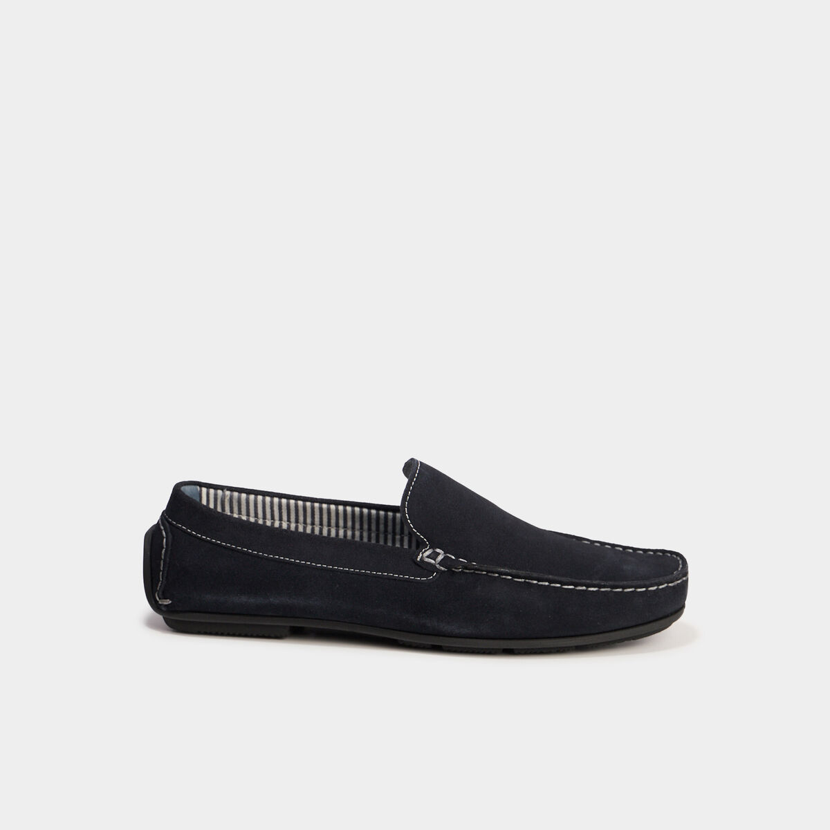 Mocassins en cuir bleu marine homme