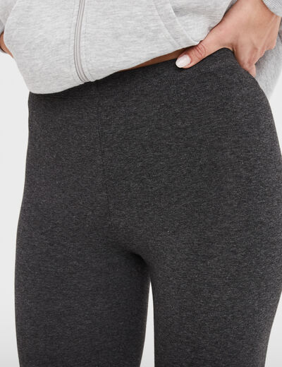 Legging taille élastiquée gris foncé femme