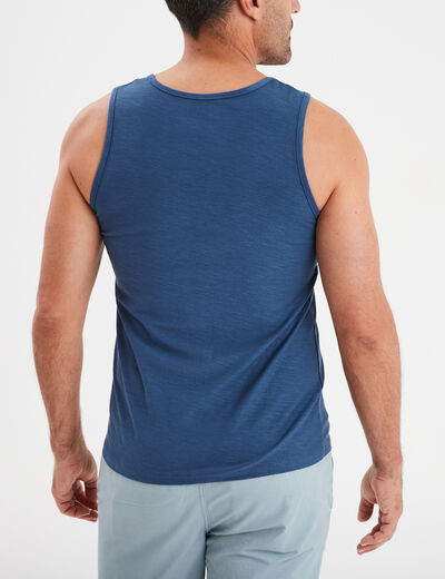 Débardeur droit 1 poche coton Creeks bleu foncé homme