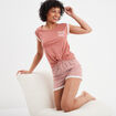 Ensemble pyjama 2 pièces t-shirt à noeud terracotta femme