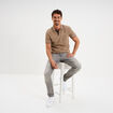 Polo avec broderie poitrine coton Creeks taupe homme
