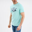 T-shirt col rond manches courtes coton bleu turquoise homme