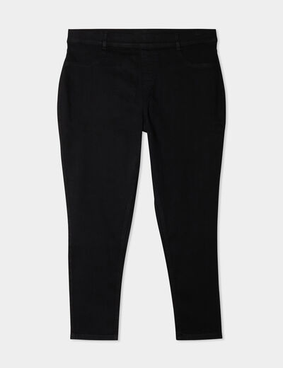 Jegging avec passants taille haute denim noir femme grande taille