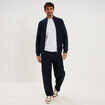 Gilet zipp&eacute; col montant manches longues bleu marine homme