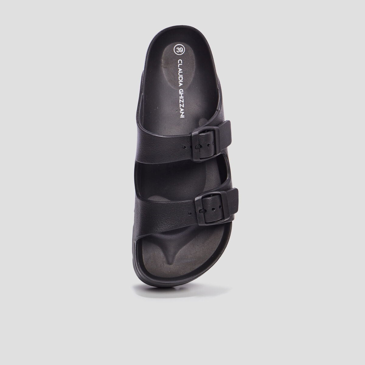 Mules de plage plateformes noir femme