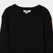 Pull côtelé ajusté manches longues noir fille