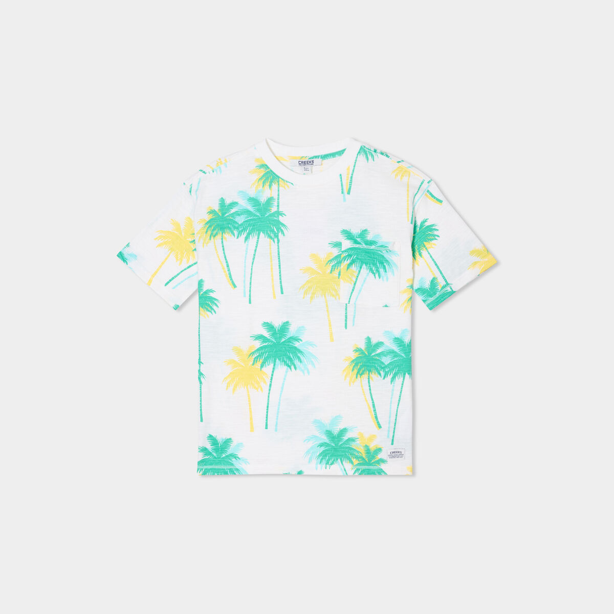 T-shirt manches courtes 1 poche coton blanc garçon