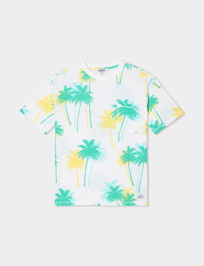 T-shirt manches courtes 1 poche coton blanc garçon