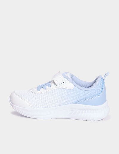 Baskets running à scratchs blanc fille