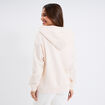 Sweat zippé à capuche molleton beige femme