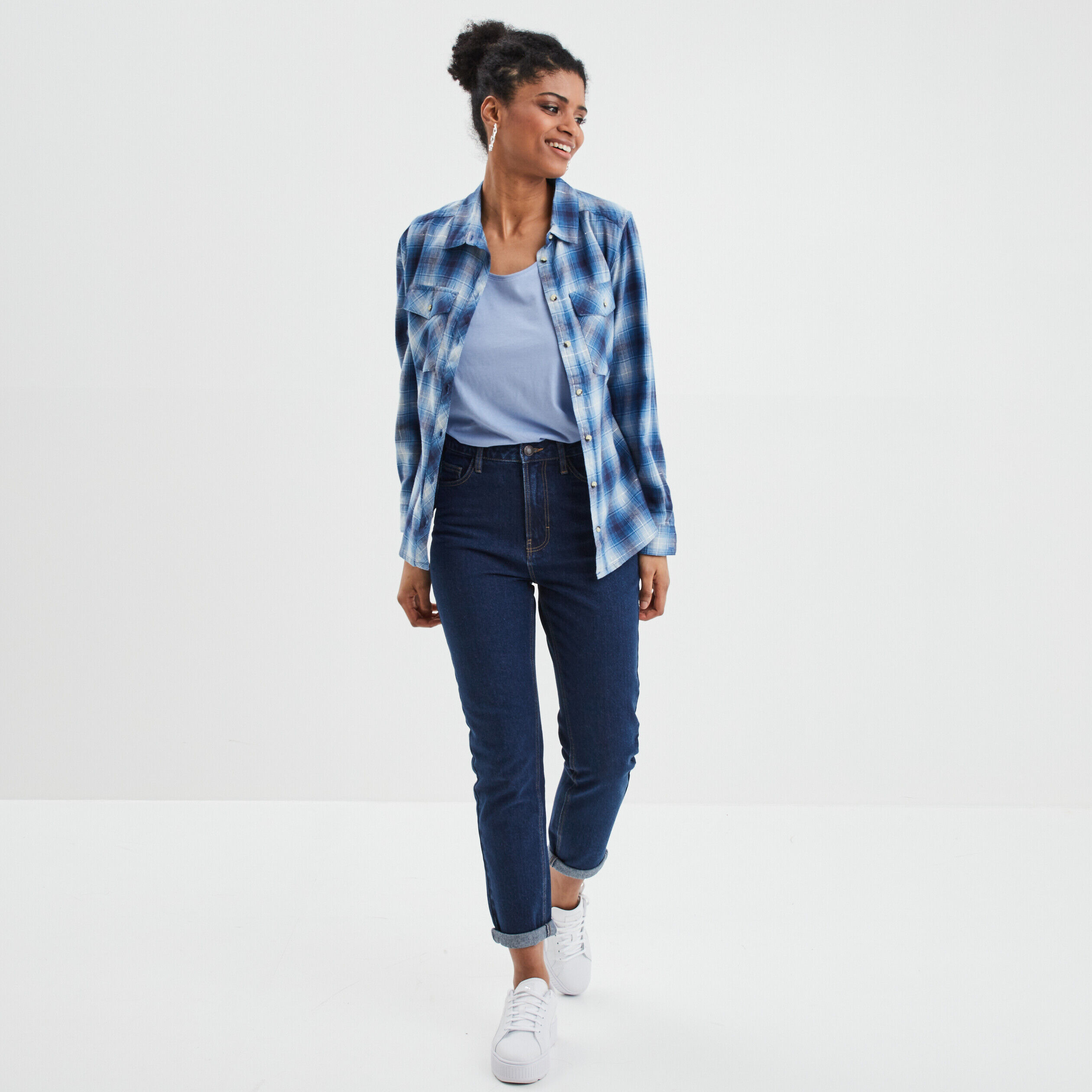 Jean mom femme pas cher pantalon skinny taille haute