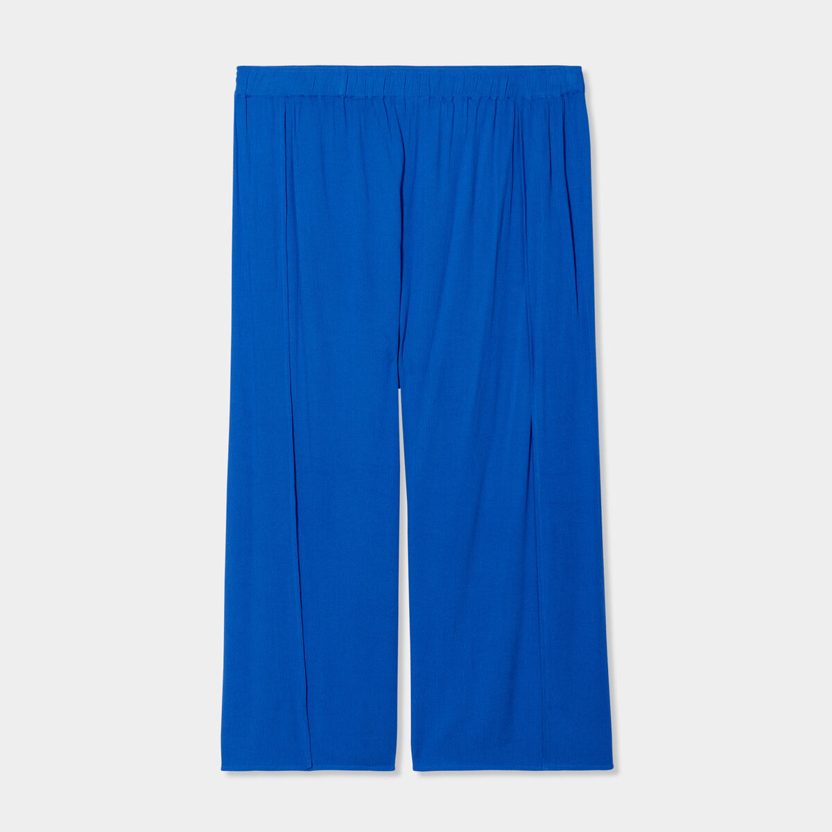 Pantalon large fluide 7/8ème bleu roi femme grande taille