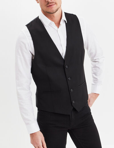 Veston droit boutonné noir homme
