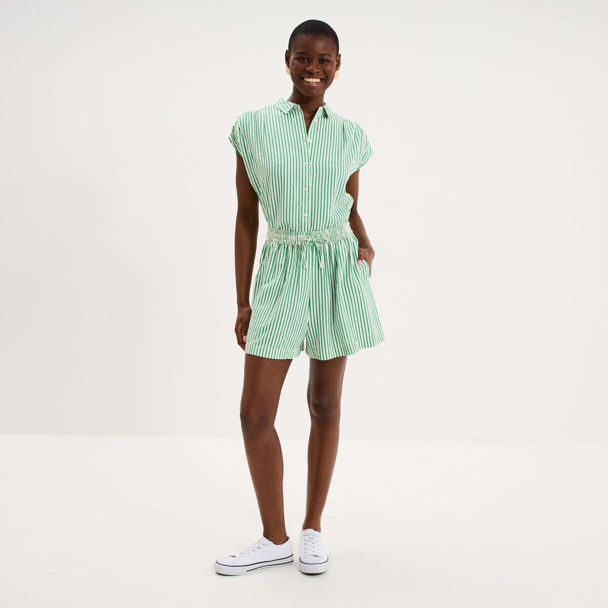 Chemise sans manches vert femme