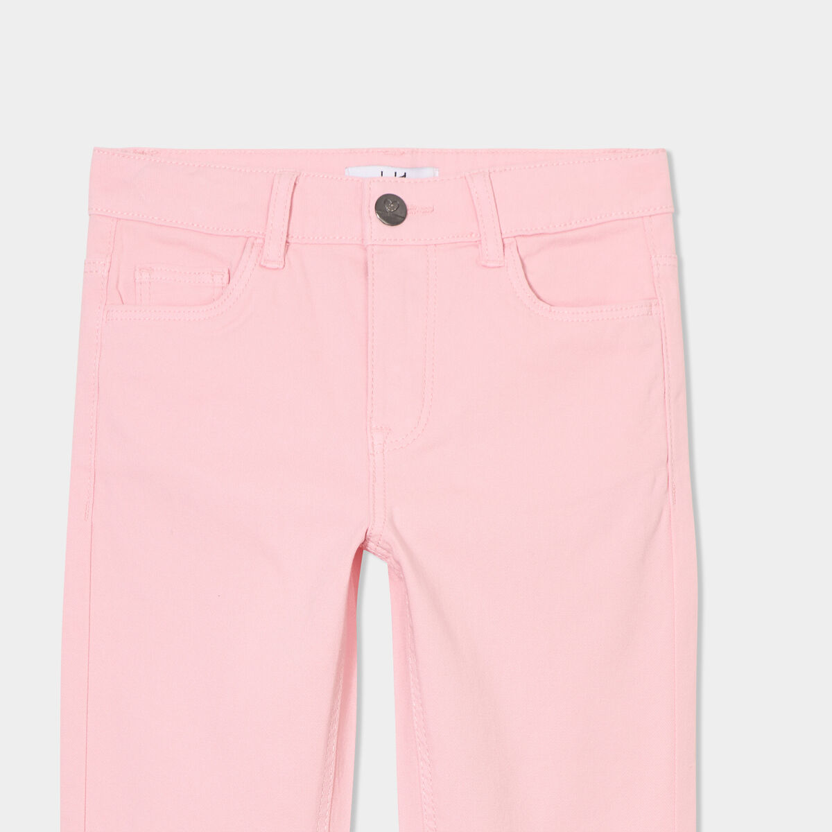 Pantalon skinny 5 poches coton rose clair fille