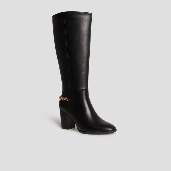 bottes hautes avec chaines a talons noir femme Bottes hautes avec chaînes à talons noir femme