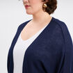 Gilet col ouvert manches 3/4 bleu marine femme grande taille