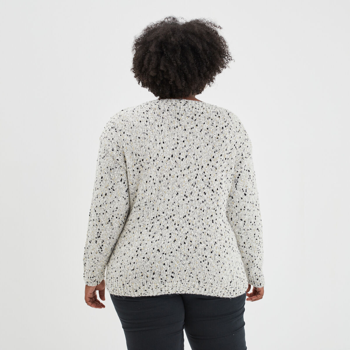 Pull col bateau blanc femme grande taille