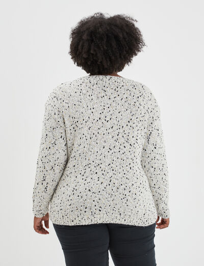 Pull col bateau blanc femme grande taille