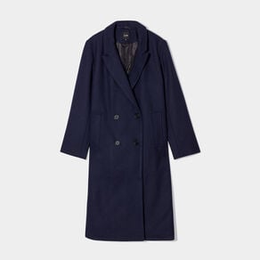 manteau long boutonnage croise bleu marine femme Manteau long boutonnage croisé bleu marine femme