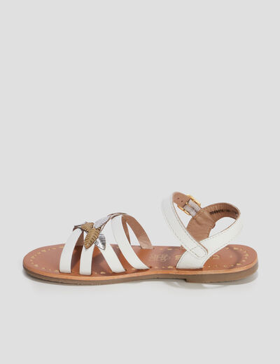 Sandales en cuir Creeks blanc fille