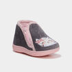 Chaussons botillons effet velours rose b&eacute;b&eacute; fille