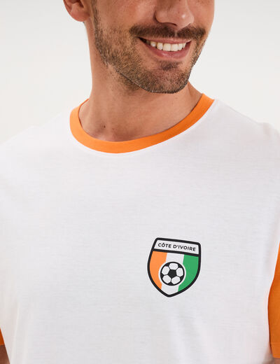 T-shirt maillot football C&ocirc;te d'Ivoire blanc mixte