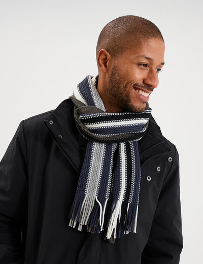 &Eacute;charpe &agrave; franges multicolore homme