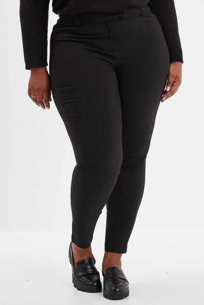 Pantalon skinny noir femme grande taille