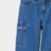 Jeans cargo large coton Creeks denim stone fille