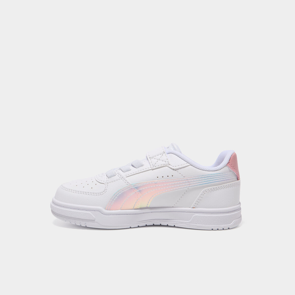 Tennis basses &agrave; scratchs Puma Caven Holo mauve fille