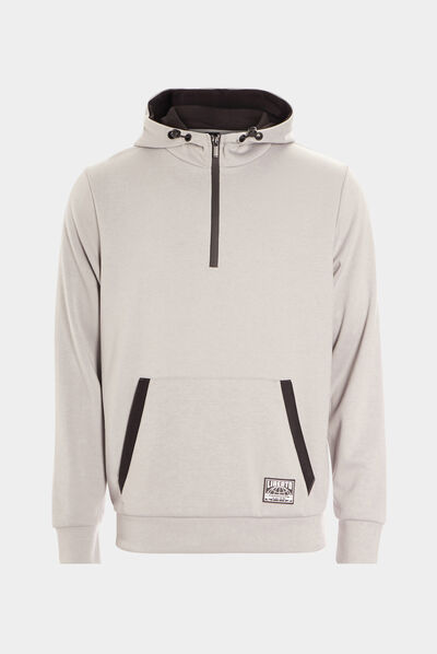 Sweat à capuche hoodie Liberto gris clair homme
