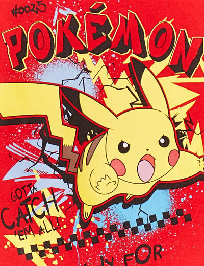 T-shirt manches longues Pokémon Pikachu rouge garçon