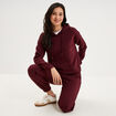 Sweat hoodie 1 poche &agrave; capuche violet fonc&eacute; femme