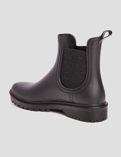 Bottines de pluie chelsea noir femme