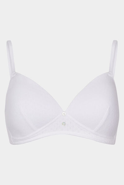 Soutien-gorge triangle padded coton blanc femme