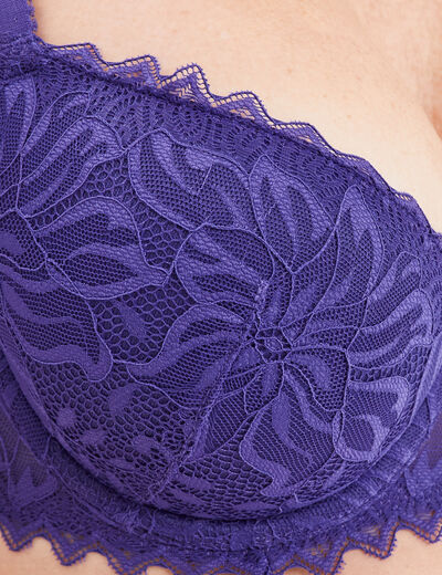 Soutien-gorge corbeille paddé dentelle violet foncé femme