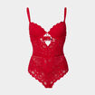 Body corbeille padded en dentelle rose framboise femme