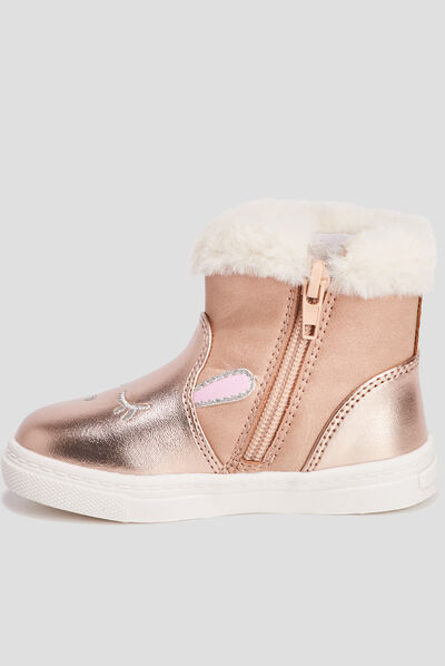 Bottines irisées rose bébé fille