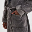 Peignoir long col châle gris foncé homme
