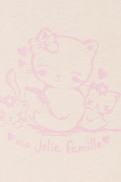 T-shirt manches courtes rose clair bébé fille