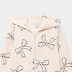 Sweat zipp&eacute; &agrave; capuche beige fille