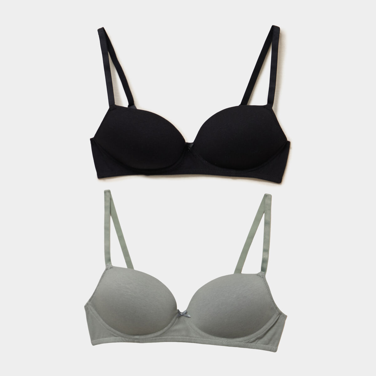 Lot 2 soutiens-gorge triangles padd&eacute;s vert clair femme